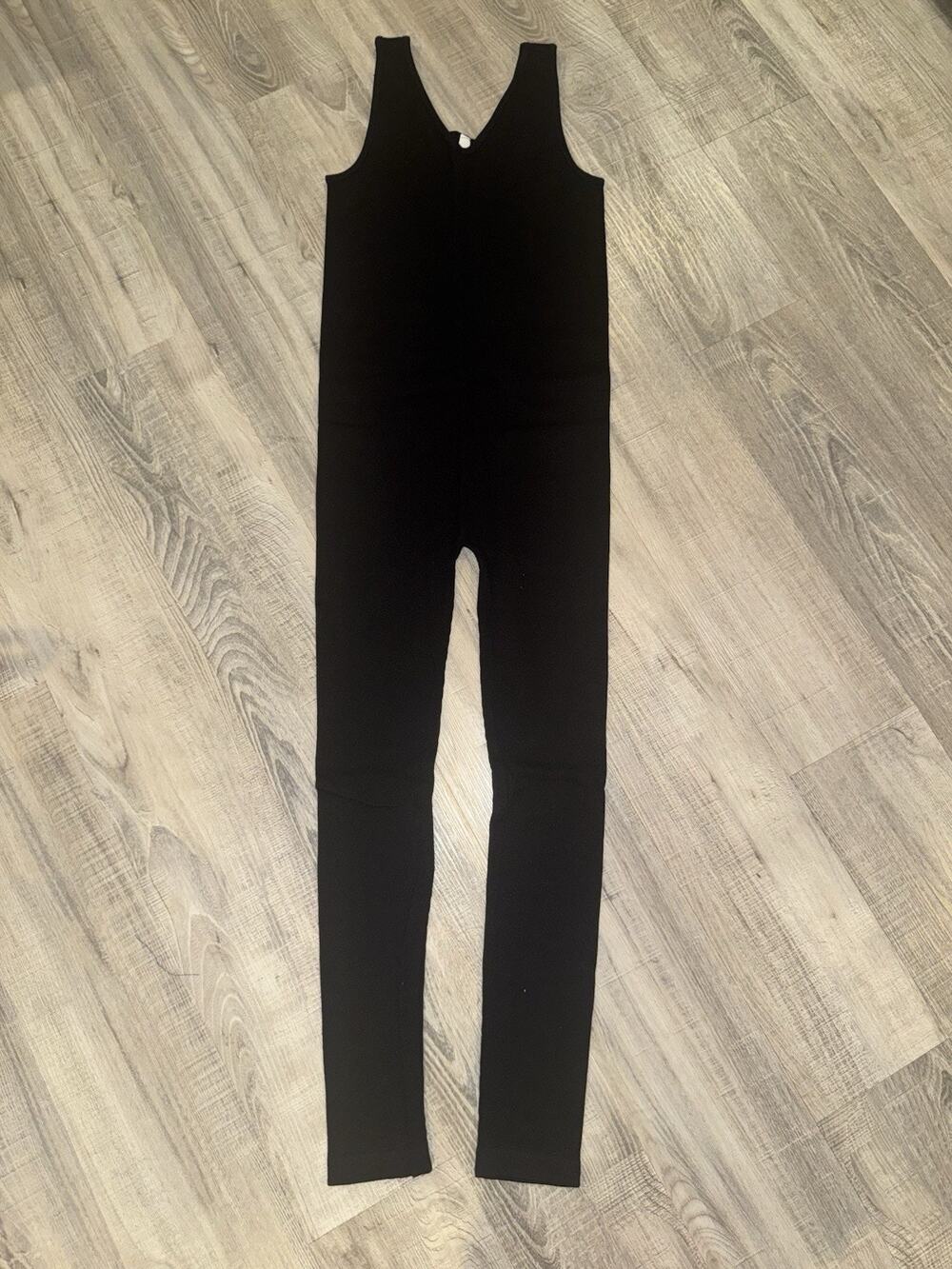 Zenana Black Sleeveless Stretch Full Length Unitard Jumpsuit L/XL New in Bag